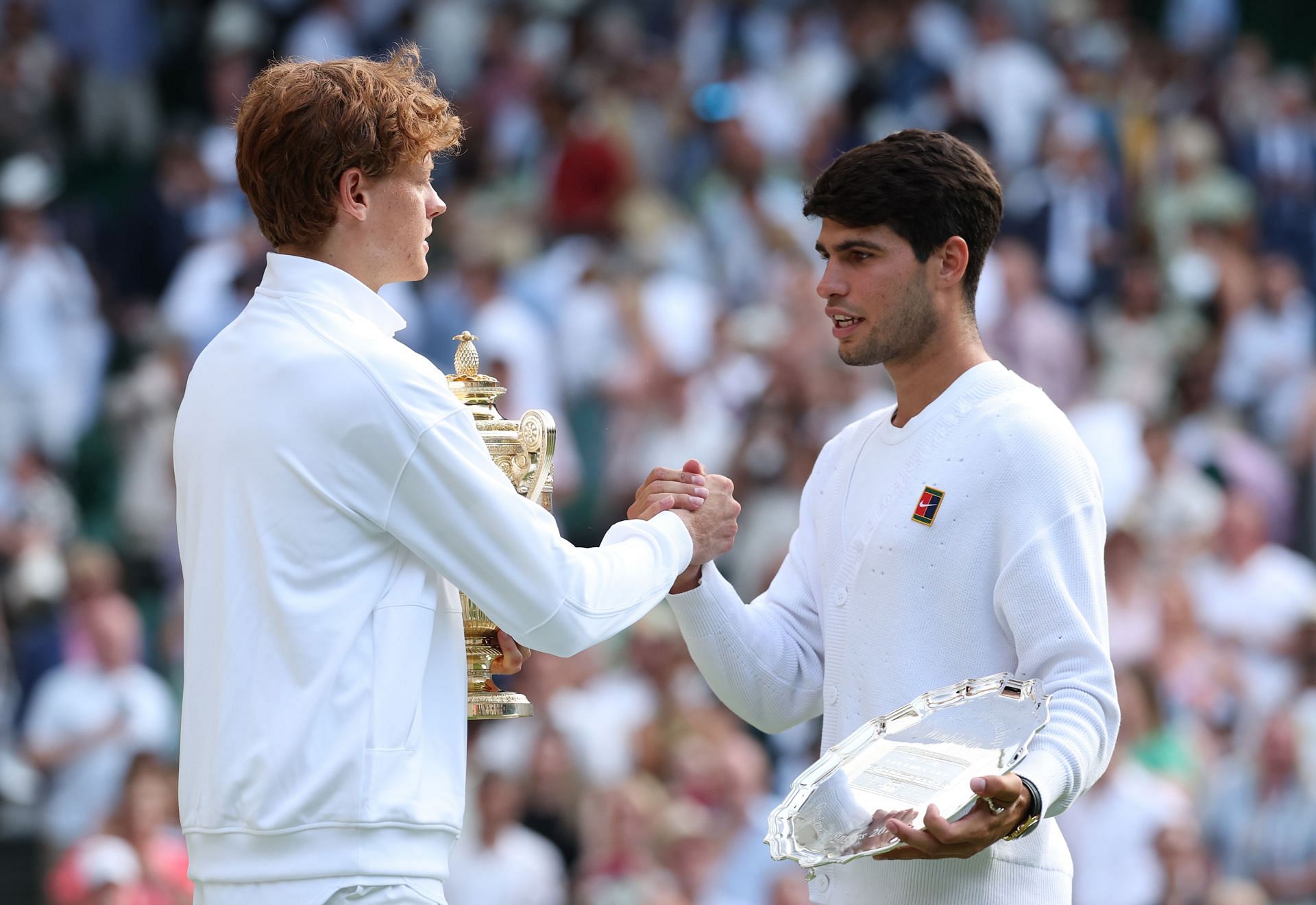Jannik Sinner and Carlos Alcaraz at The Championships - Wimbledon 2025 - Source: Getty